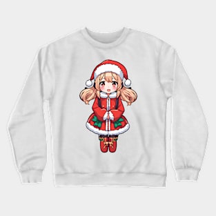 Cute blonde christmas girl Crewneck Sweatshirt